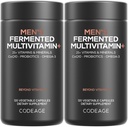 Código Multivitamina diaria de los hombres – 25+ Vitaminas esenciales " Minerales, Alimentos integrales orgánicos, Probióticos, Omega-3, Zinc, Vitaminas A, B, C, D, E & K, 2 Pack