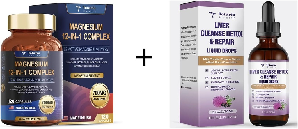 12 en 1 Complejo de Magnesio+Liver Cleanse Detox &amp; Repair Liquid