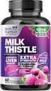 Leche Thistle Suplemento con Silymarin Marianum &amp; Dandelion Root Liver Health Support - 9:1 Extract Liver Cleanse Detox &amp; Repair 1000mg Equivalente - Nature's Milk Thistle Suplementos - 60 cápsulas
