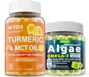 Sugar Gratis Turmeric Curcumin 1000mg Suplemento Gummies con Vegan Omega 3 Mangas llenas 1000mg