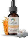 LeVITA8 Premium Mushroom Drops for Adults - 100% Natural Berry Flavor - Synergistic Blend of Lions Mane Liquid, Cordyceps Extract " B12 - Fast Absorbing Drop (1oz, 30 Days Supply)