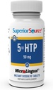 Fuente superior 5-HTP 50 mg - Suplemento natural Ayudas sueño reparador " Funciones de neurotransmisor - Salud cerebral " Soporte - 5-Hydroxytryptophan Suplemento - 60 Tablas instantáneas