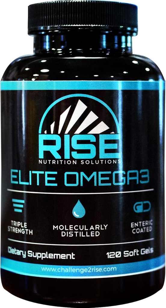 Elite Omega 3 Suplemento Nutricional – Omega-3 Ácidos grasos incluyendo EPA y DHA – Corazón y Soporte Inmunitario – No Fishy Aftertaste, 120 Softgels
