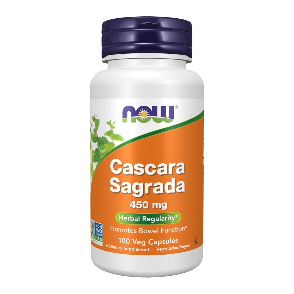 NOW Foods Supplements, Cascara Sagrada (Rhamnus purshiana) 450 mg, Herbal Regularity*, 100 Veg Capsules