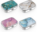 Caja de Píldora 2 Caja de Píldora de Medicina Compartida,Portable para Caja de Píldora de Píldora de Píldora Decorativa de Metales Regalo único(4PCS)