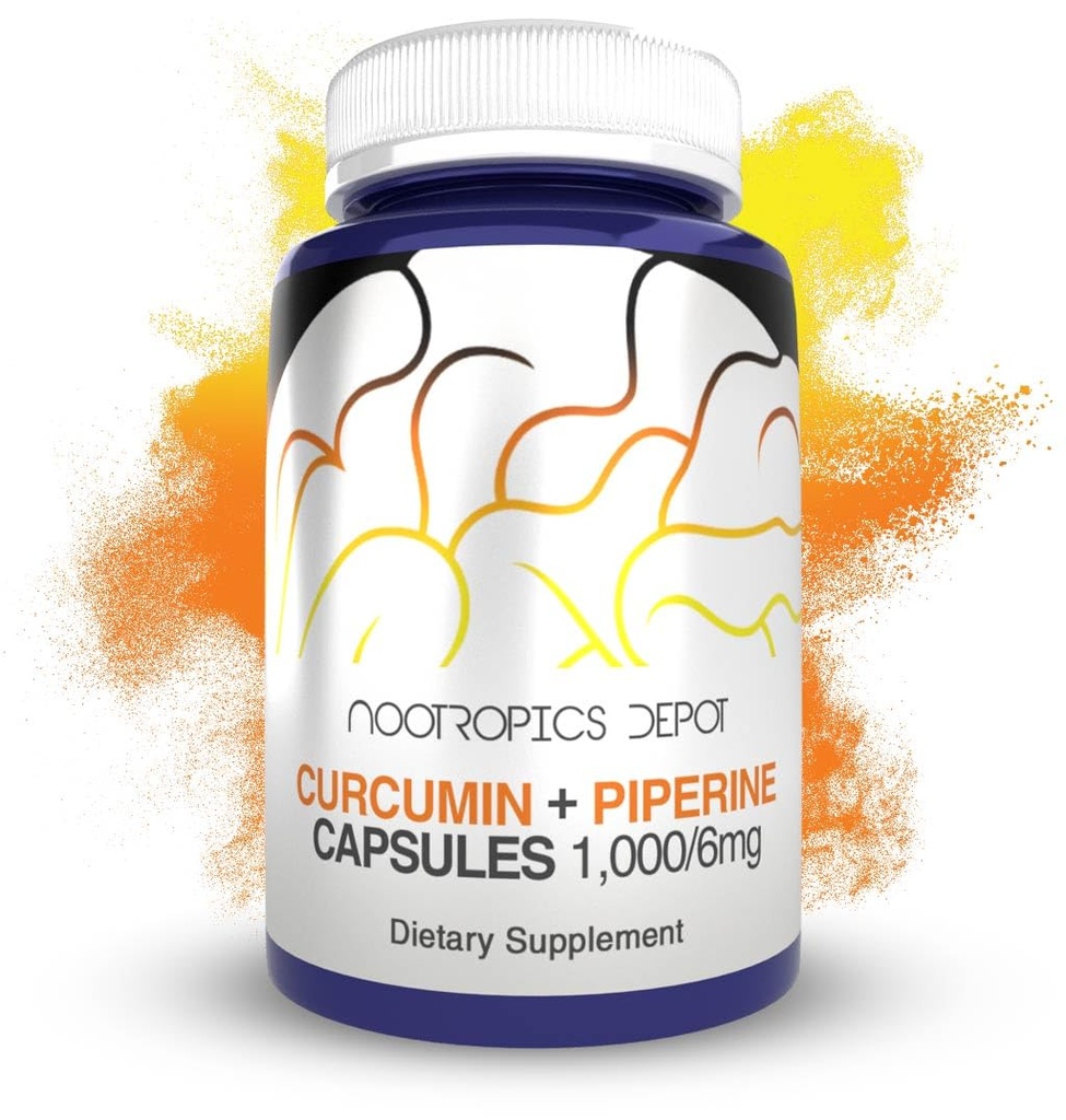 Nootropics Depot Curcumin + Piperine Capsules ← 1000mg Curcumin + 6mg Piperine Silencio 180 Conde