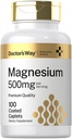 Doctora Way Magnesium Suplemento 500mg tención 100 Coated Caplets  durable Magnesium Oxide Silencio Vegetarian, Non-GMO, Gluten Free