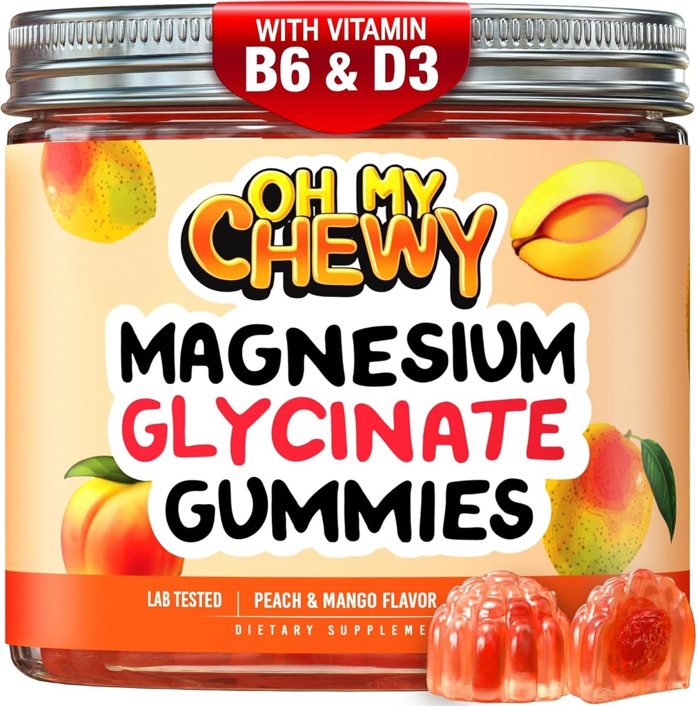 Centro-Filled Magnesium Glycinate Gummies 400MG - High Absorption for Kids, Adolescents & Adults - Suplemento para el sueño, la calma y la relajación muscular con B6 &amp; D3 - Gluten Free &amp; Vegan Friendly - 60 Condes