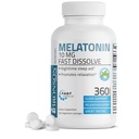 Melatonina Bronson 10 MG Tablas de peppermint rápido disuelve, promueve la relajación, 360 Lozenges vegetarianos Chewable