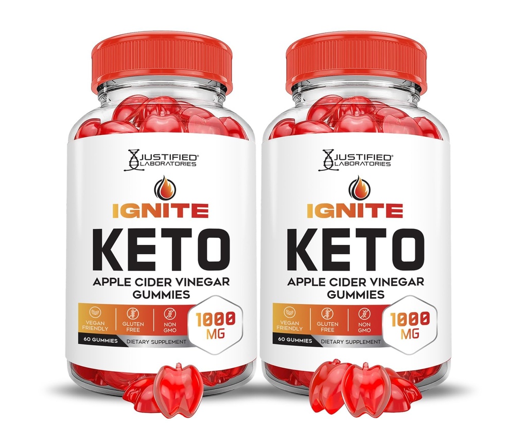 Laboratorios Justificados (2 Pack Ignite Keto ACV Gummies Avanzadas 1000MG Ignite Keto Gummies Fórmula Apple Vinagre Sidra Formulado con Powder Pomegranate Beet Juice B12 Vegan No GMO 120 Gummys