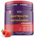 Keto Vitals Antioxidante Electrolitos Polvo - Electrolitos Blend con Potasio, Magnesio, Sodio, Calcio Silencioso Keto Electrolytes Suplemento Energía Bebida Mix Silencioso, Calorias Cero, Cero Carbos