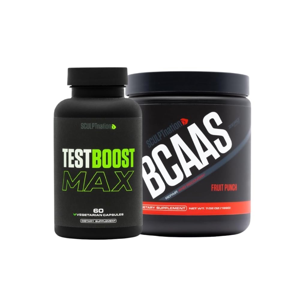 Sculpt Nation by V Shred Test Boost Max y BCAA Fruit Punch Powder Bundle