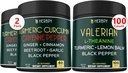 Bundle 7in1 Turmeric Curcumin & 5in1 Valerian Root Suplemento - Apoyo Digestión, Salud del Corazón, Inmune y Relajación
