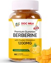 Berberina con gomas de canela de Ceylán 1200mg - Suplemento de Berberina - Libre de azúcar, No GMO, Vegan - 60 Gummies (Pineapple V1) sin azúcar