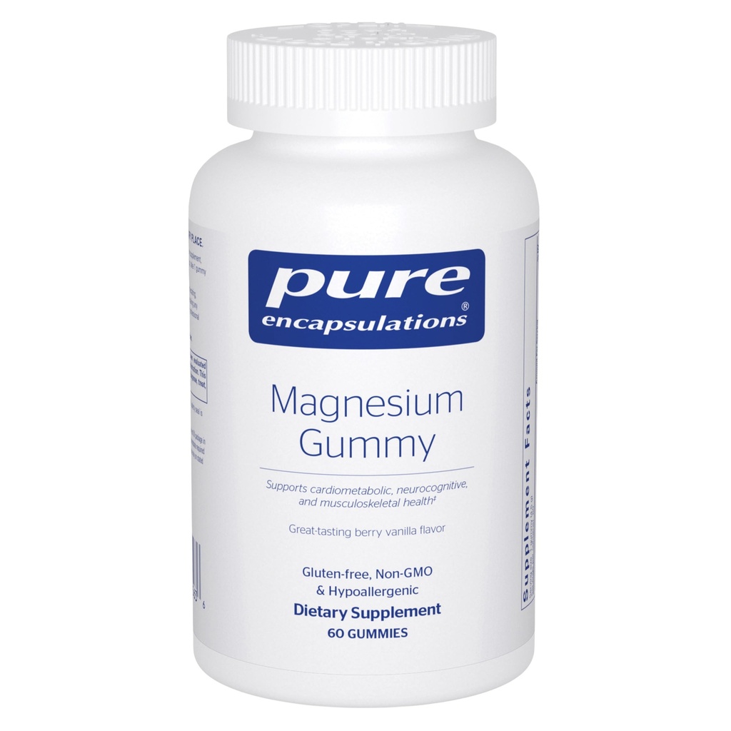 Pure Encapsulations Magnesium Gummy - Magnesium Citrate - Supports Heart Health & Relaxation* - for Children &amp; Adults - Vegan > 0,5g Sugar per Gummy - 60 Gummies