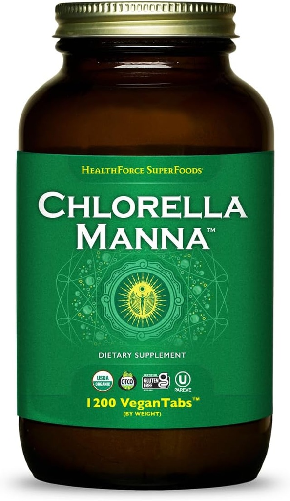 [BRSWIZ3RCEGQ4YLU] Salud SuperFoods de Fuerza Clorella Manna - Tabletas - 1200 Tabletas Veganas