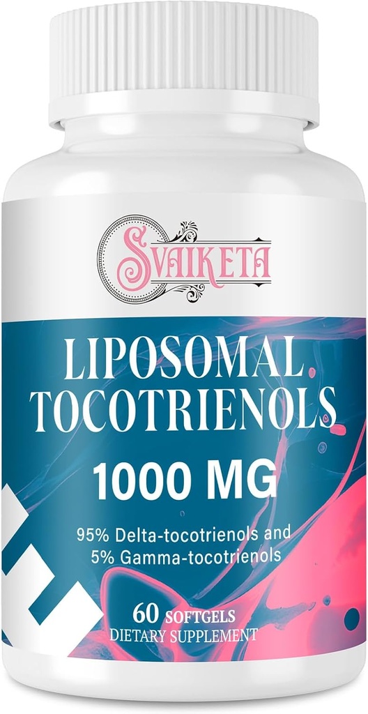 [BRSROAY7BYPAO3TJ] Liposomal Tocotrienols 1000mg – Alta absorción Vitamina E Tocotrienols Suplemento con 95% Delta & 5% Gamma – Antioxidante para el envejecimiento saludable – 60 Softgels