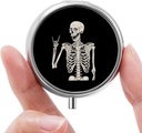 Mini caja de carga, Rejilla pequeña, Caja de Píldora portátil, Organizador de Píldoras para vitaminas, medicamentos, aceite de pescado y suplementos (Skull)
