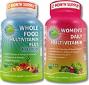 SUPPLEMENTOS ESTUDIO Soporte integral de mujeres multisistem Duo – Alimento completo multivitamina Sin Hierro + Multivitamina diaria de mujeres con hierro – Vegano, No GMO, Clean Daily Wellness Support
