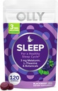 Olly Sleep Gummy, 3 mg Melatonin, L-Theanine, Chamomile y Lemon Balm Extractos, BlackBerry Flavor, 60 Day Supply - 120 Conde