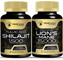 WELLNESS LABSRX Lions Mane Supplement Capsules with Shilajit Himalayan Capsules ← Bundle