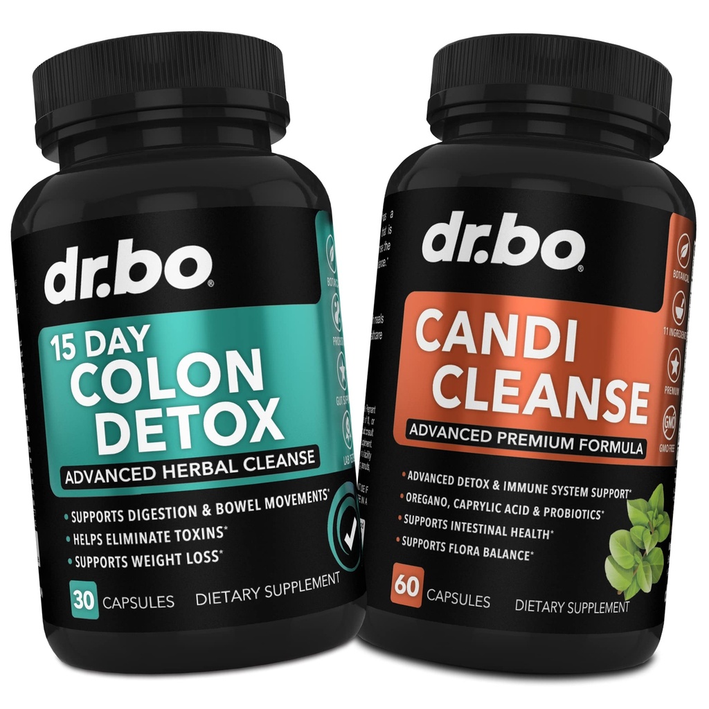 Colon Candi Cleanse Detox Support - Anti Overgrowth & 15 Day Intestinal Cleanse Pills " Probiotic - Balance Control " Fast Acting Natural Laxative for Constipation Relief - Bowel Movement Gut Health
