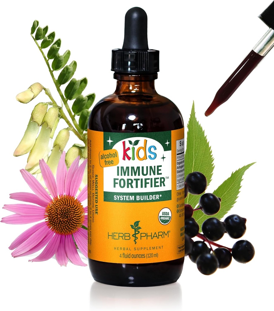 [BRSWK2YTAUMACCIZ] Herb Pharm Kids Certified-Organic Alcohol-Free Immune Fortifier Liquid Herbal Formula, 4 onzas