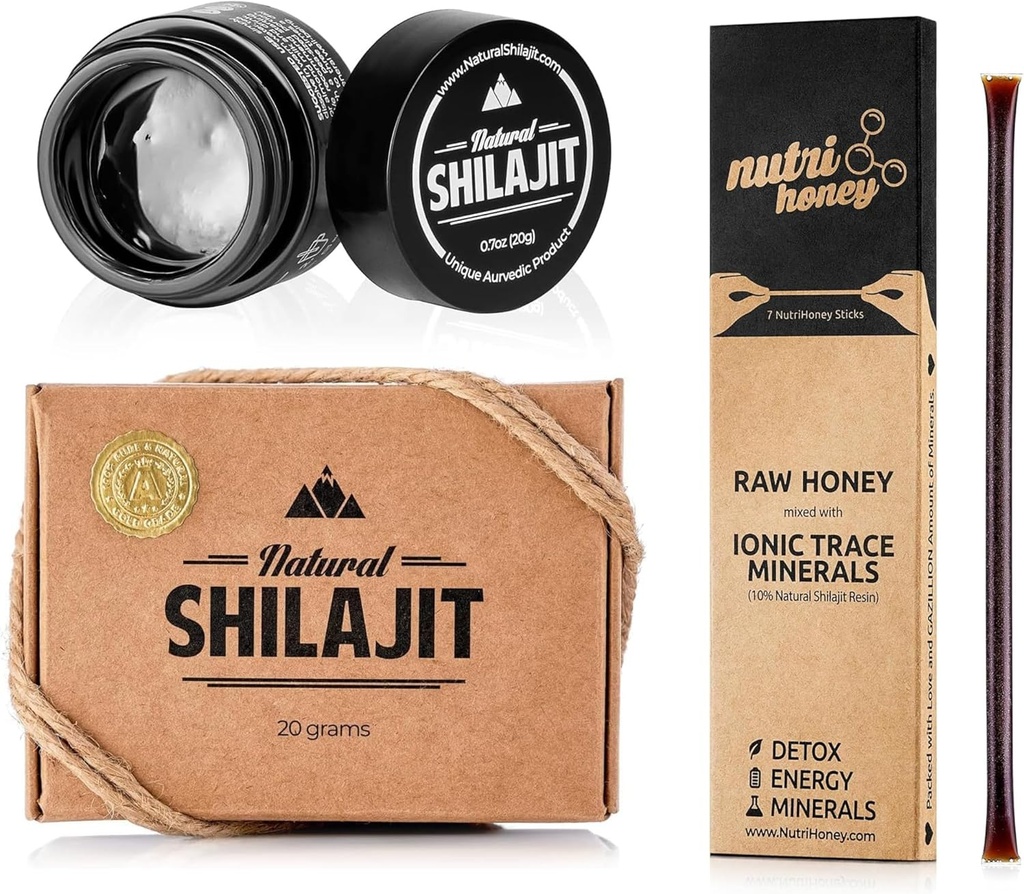 [BRSROAL7CBYWKCIU] NATURAL SHILAJIT Resin - 20 Gram Shilajit Suplemento con ácido fúlvico " Trace Minerals " Shilajit Honey Sticks 7 Conde