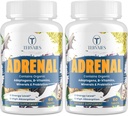 Soporte Adrenal Adaptogens Herbs Supplement - Cortisol Supplement with Rhodiola Rosea, Ashwagandha, Holy Basil and Eleuthero-Mood and Energy Support for Women ' Men-Non-GMO, 120 Vegan Tablets