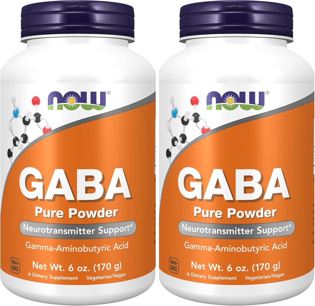 AHORA Suplementos, GABA (Acido gamma-aminobutírico) Polvo, soporte neurotransmisor*, 6 onzas (Pack of 2)