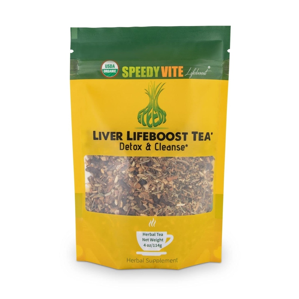 Liver Detox Tea ← USDA Organic (4 oz) by SpeedyVite - Cleanses, Supports Liver, Gallbladder Health with Dandelion Leaf, Fennel, Ginger y más