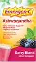 Emergen-C Vitamina C Ashwagandha Bebida Mix, Suplemento dietético para el soporte de inmuno, Berry Blend - 18 Conde