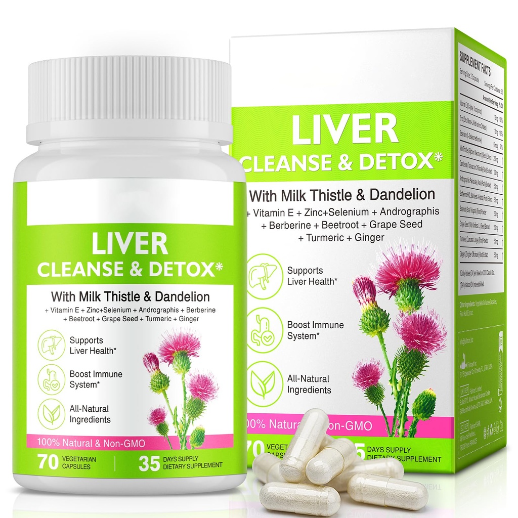 Liver Renew Cleanse Detox,Liver Cleanse Detox " Repair " Support TEN70 Capsules durableHerbal Supplement for Liver Health Tortura Milk Thistle Dandelion Root with 9 Herbal Minerals for Men &amp; Women