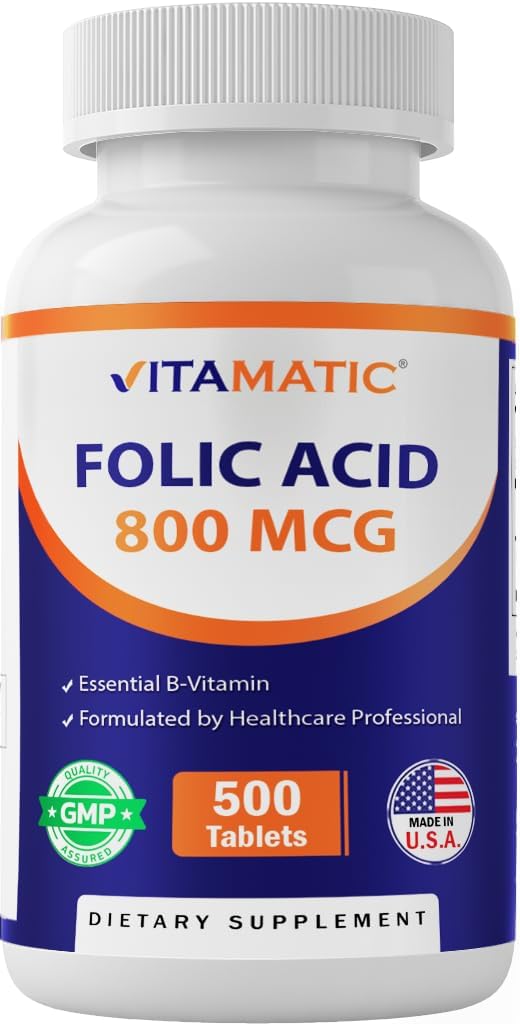 [BRSROCY5AABAA3LF] Vitamatic Folic Acid 800 mcg - 500 Tabletas Vegetarianas - Vitamina B9