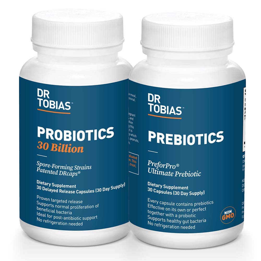 Dr. Tobias Probióticos 30 Billones " Prebióticos que apoyan la digestión " Gut Health