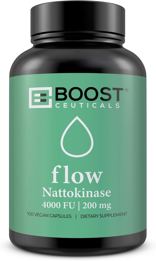 Nattokinase 4000 Fu 200mg - Vegan No Stearates Gluten Gratis - Suplemento de flujo de sangre natural pura - 100 cápsulas / 100 días de suministro