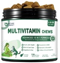 NATURE TARGET Multivitamin for Dogs - con MSM &amp; Glucosamine, Omegas 3 &amp; 6, Probióticos para la Salud Digestiva, Soporte Conjunto, Skin &amp; Coat, Sistema Inmunitario &amp; Salud Global 120 Soft Chews
