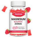 Magnesium Glycinate Gummies, High Absorption Magnesium Glycinate Suplementos para la Relajación, Raspberry Chews para Adultos y Niños, 60 Condes