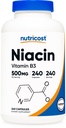 Nutricost Niacin (Vitamin B3) 500mg, 240 cápsulas - con Flushing, Non-GMO, Gluten Free