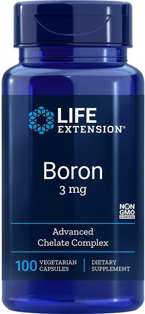 Extensión de vida DHEA 25mg y Boron 3mg - Suplementos para Equilibrio de Hormonas, Salud de Hueso, Apoyo del Sistema de Immune & Nervous