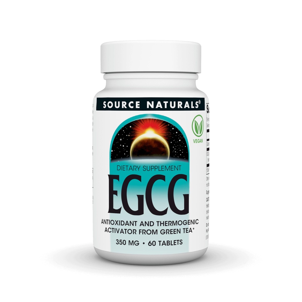 Source Naturals EGCG, Antioxidant and Thermogenic Activator from Green Tea*, 350mg - 60 Tablets