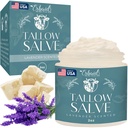 Beef Tallow Salve – All Natural Grass Fed Beef Tallow & Honey All Purpose Balm – Moisturizing Body Salve Great for Eczema, Cracked, Dry, Itchy, Irritated Skincare Skin Repair Made in USA