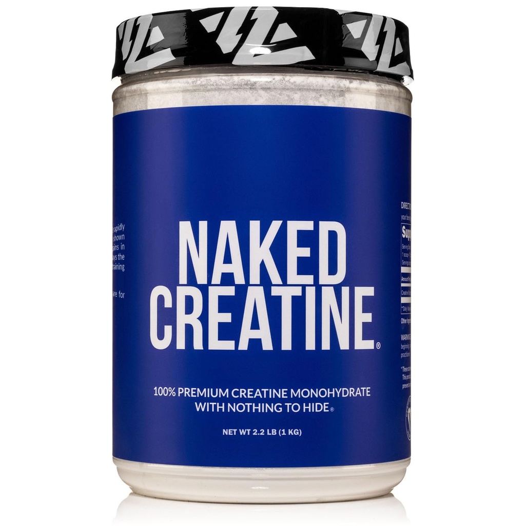 Monohidrato de crema micronizada pura NAKED – 200 Servimientos, 1000g Bulk – NSF certificado, Vegan, no GMO, Gluten &amp; Soy Gratis - Edificio de músculos, entrenamiento de fuerza, Gym &amp; Fitness Suplemento