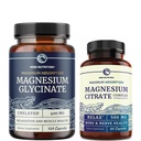 Magnesium Glycinate 400mg (120ct) & Magnesium Citrate 500 MG (60ct) peru High Absorption, Calma, Relajación, Digestión &amp; Muscle Support