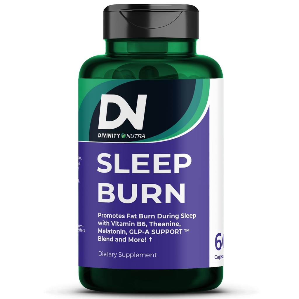 Sleep Burner Night Time Fat Burner,Night Shred Fat Burner and Natural Sleep Support for Men and Women,Metabolism Booster with Vitamin B6,L-Theanine Melatonin Astragalus Ceylon Cinnamon Berberine 60ct