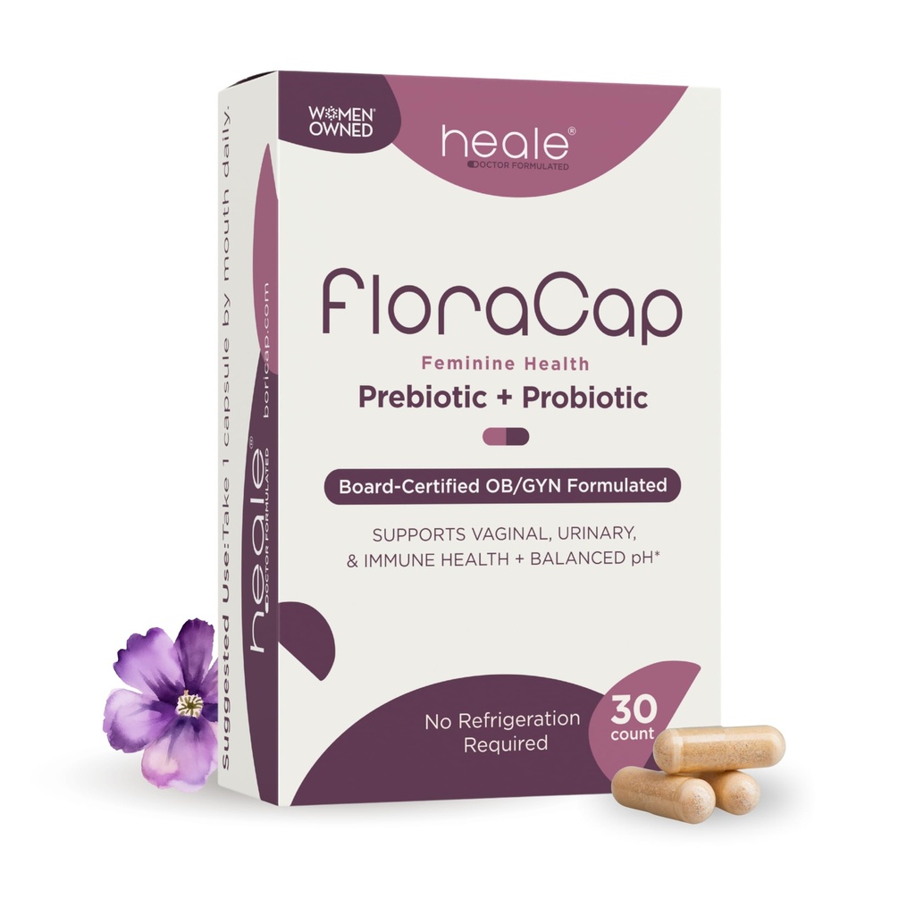 FloraCap Vaginal Probióticos para Mujeres - 30 Cápsulas Orales - Heale Doctor Formulado Probióticos para la Salud Femenina, pH, Urinary Tract &amp; Healthy Vaginal Flora - Reducir el olor, picazón, > Descomfort