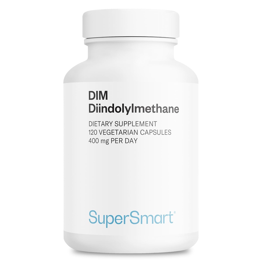 Supersmart - Suplemento DIM 400mg por día (Diindolylmethane) - Saldo natural para hombres " mujeres que viven sin gluten " - 120 cápsulas vegetarianas