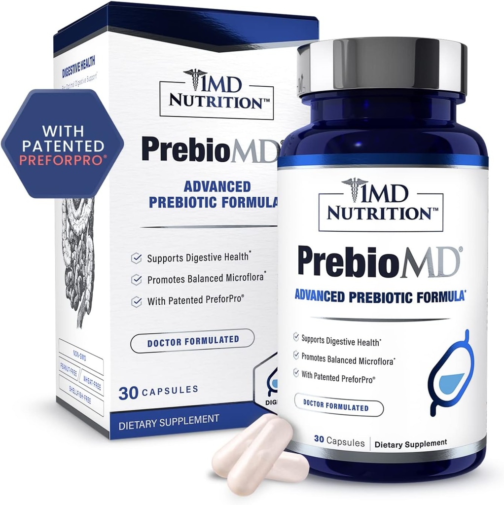 1MD Nutrición PreBioMD - Prebiótico con PreforPro® ← Soporte Digestión saludable y bacterias benéficas