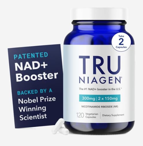 TRU NIAGEN - Patented Nicotinamide Riboside NAD+ Suplemento. NR apoya el metabolismo de energía celular " Reparación, vitalidad, envejecimiento saludable del corazón, cerebro " musculo - 60 servidos / 120 cápsulas