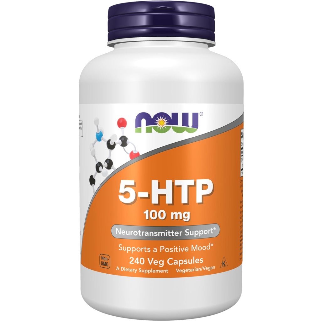 AHORA Suplementos de alimentos, 5-HTP (5-hidroxitryptofan) 100 mg, Apoyo neurotransmisor*, 240 cápsulas de verduras